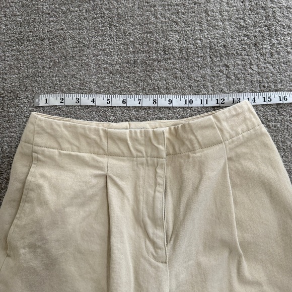 Club‎ Monaco Women's Wide Leg Beige Trousers Pants with Pleats Minimalist Sz 2 - Picture 5 of 12